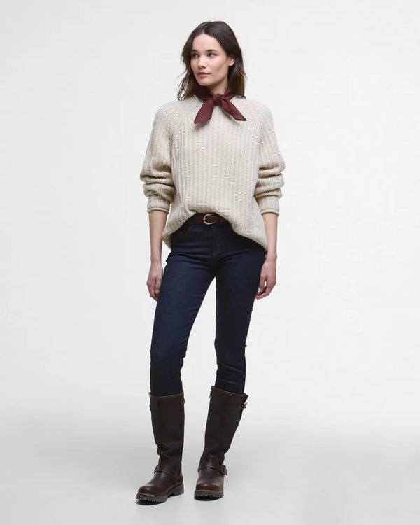 Barbour Bamburgh Crew Neck Jumper - Birch - Lucks of Louth