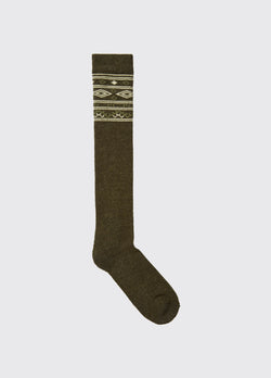 Dubarry Rolestown Fair Isle Alpaca Wool Socks - Olive - Lucks of Louth