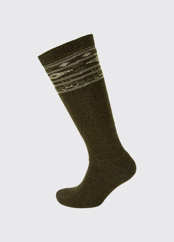 Dubarry Rolestown Fair Isle Alpaca Wool Socks - Olive - Lucks of Louth