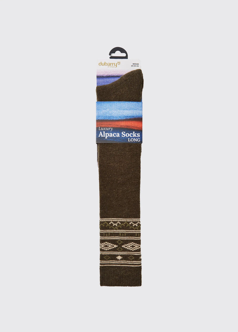 Dubarry Rolestown Fair Isle Alpaca Wool Socks - Olive - Lucks of Louth