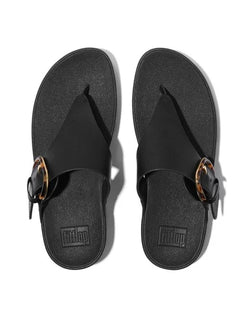 Fitflop Lulu Resin-Buckle Toe Post - Black - Lucks of Louth