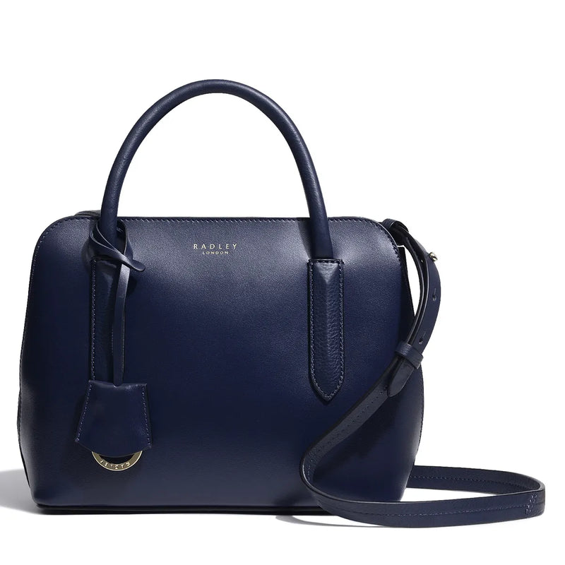 Radley Liverpool Street Small Zip top Handbag Navy Lucks of Louth