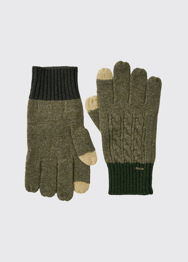 Dubarry Ballyhide Knitted Glove - Olive - Lucks of Louth