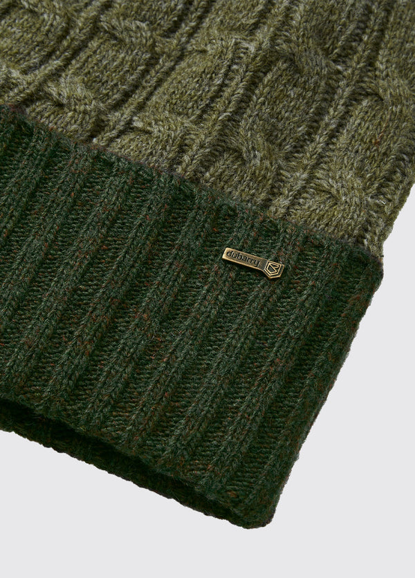 Dubarry Meehan Knitted Bobble Hat - Olive - Lucks of Louth