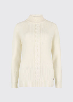 Dubarry Lennon Sweater with Mock Neck - Chalk - Lucks of Louth