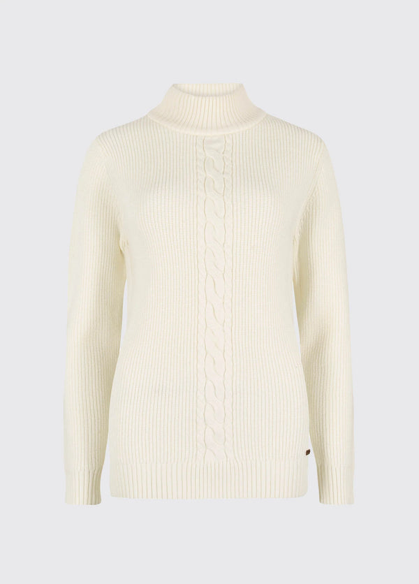 Dubarry Lennon Sweater with Mock Neck - Chalk - Lucks of Louth