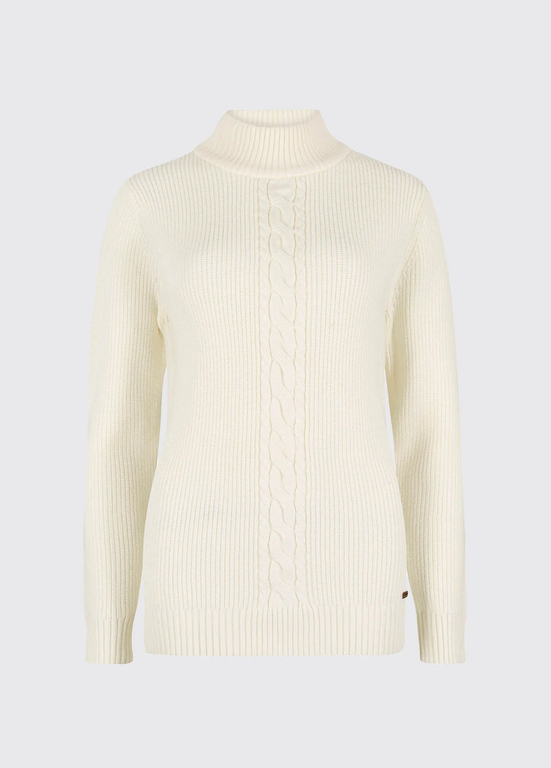 Dubarry Lennon Sweater with Mock Neck - Chalk - Lucks of Louth