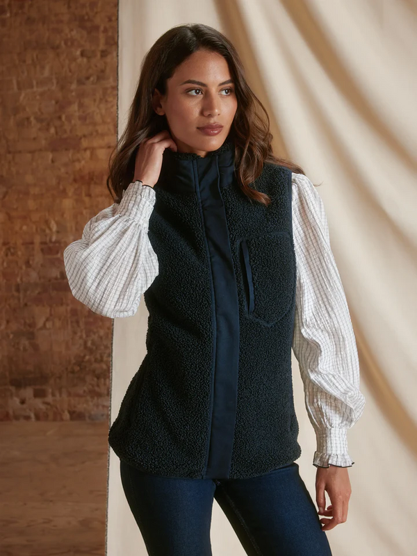 Fairfax & Favour The Agnes Fleece Gilet,Navy - Lucks of Louth