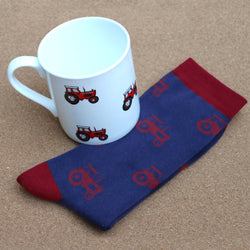 David Aster China Mug & Sock Set - Red Tractor - Lucks of Louth