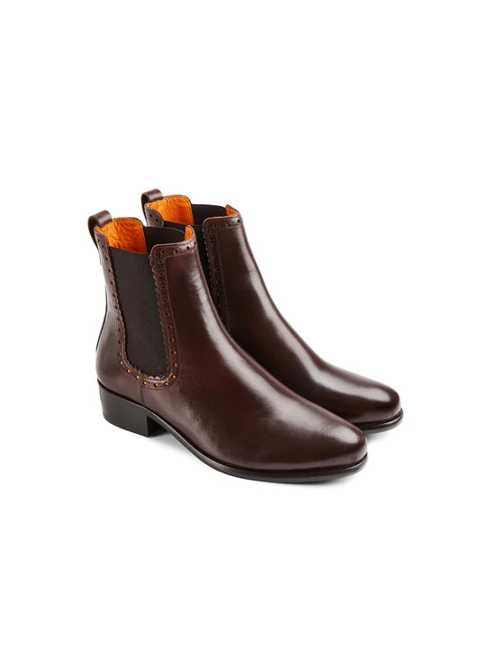 Fairfax & Favor Brogued Chelsea Boot - Mahogany - Lucks of Louth