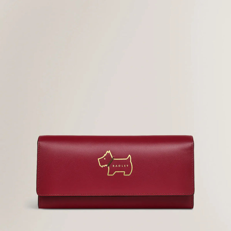 Radley London Large Flapover Purse - Heritage Outline Dark Red - Lucks of Louth