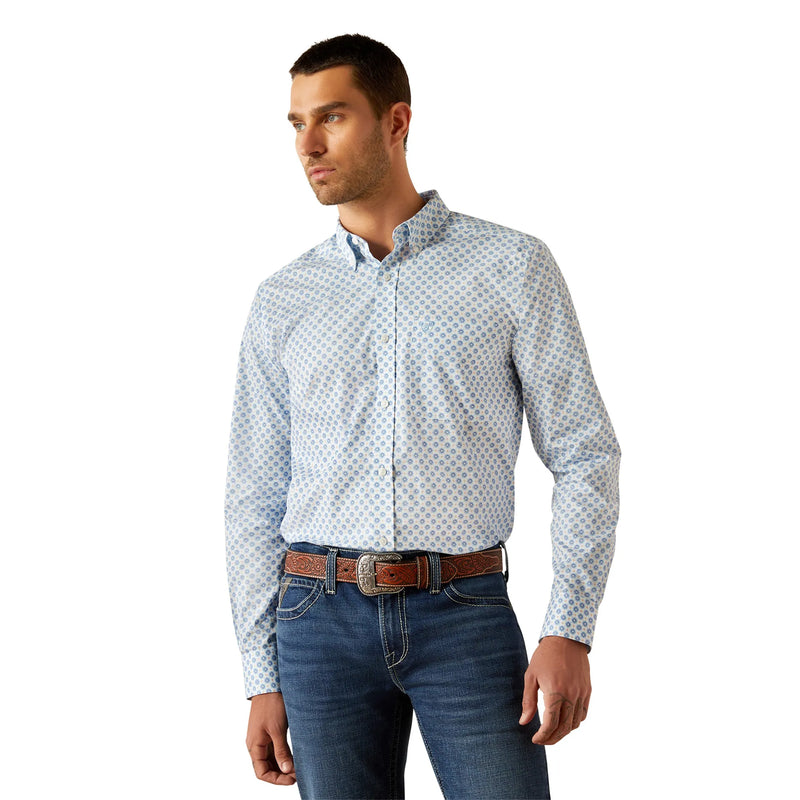 Ariat Booker Long Sleeve Wrinkle Free Shirt - Blue - Lucks of Louth