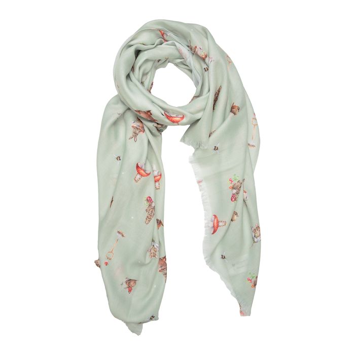 Wrendale Illustrated Garden Friends Scarf,Green - Lucks of Louth