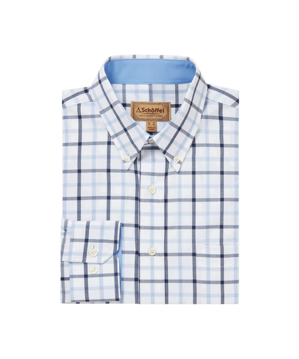 Schoffel Brancaster Classic Shirt - Imperial Blue Check - Lucks of Louth