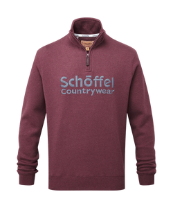 Schoffel Bude Sweatshirt Quarter Zip Sweatshirt - Wine Marl - Lucks of Louth