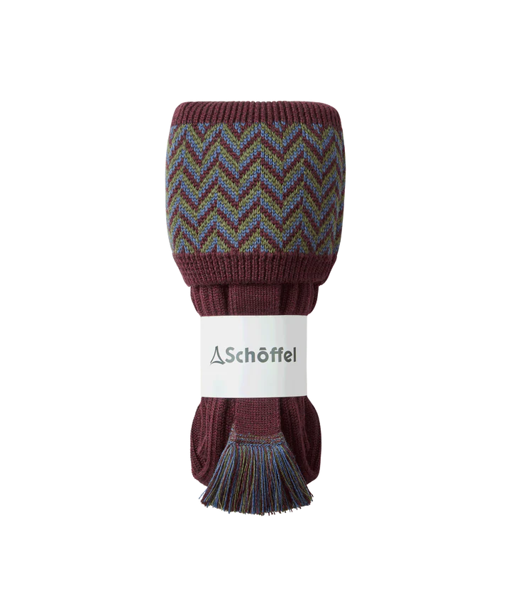 Schoffel Herringbone Shooting Sock - Wine - Lucks of Louth