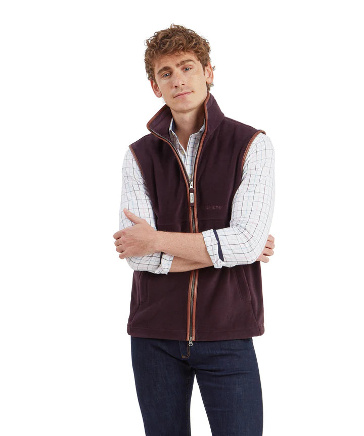 Schoffel Oakham Fleece Gilet - Port - Lucks of Louth