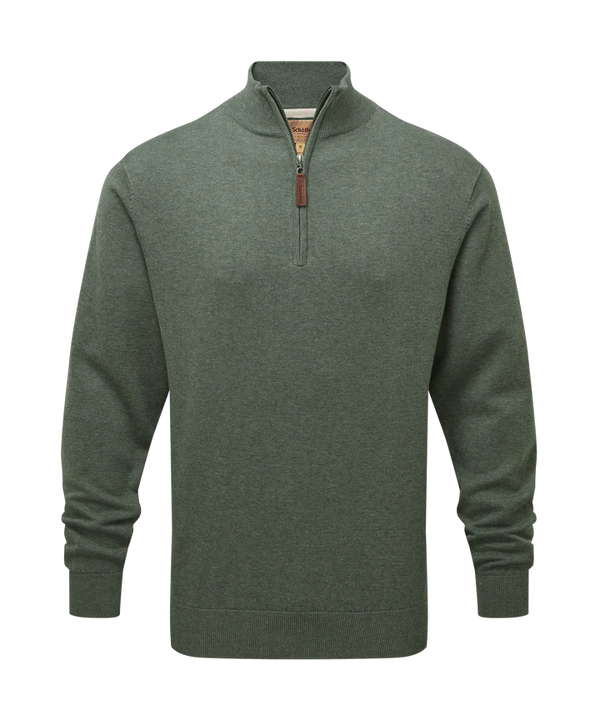 Schoffel Porthmeor Pima Cotton 1/4 Zip - Country Green - Lucks of Louth