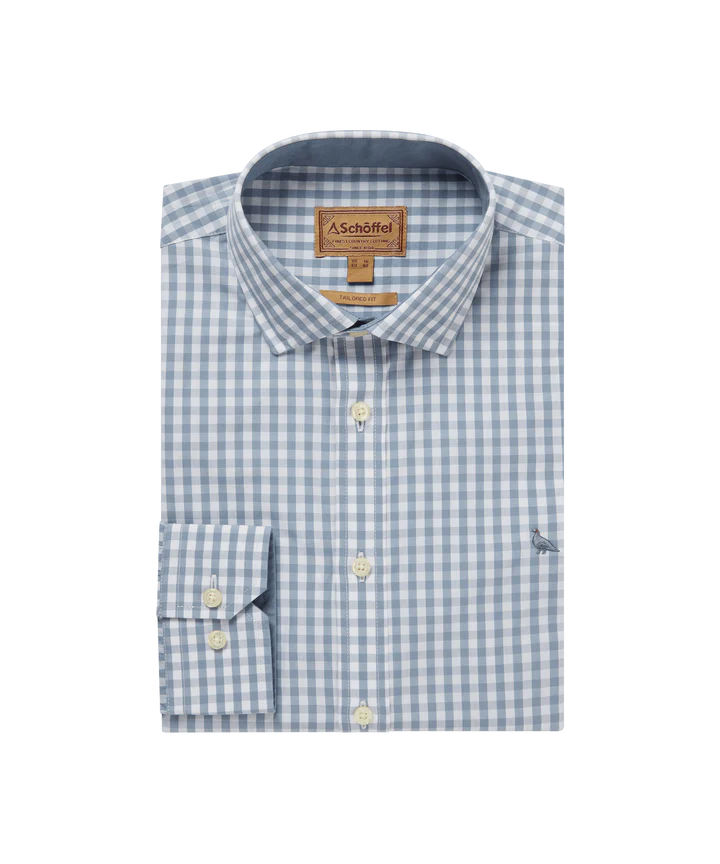 Schoffel Thorpeness Tailored Shirt - Pigeon Blue - Lucks of Louth