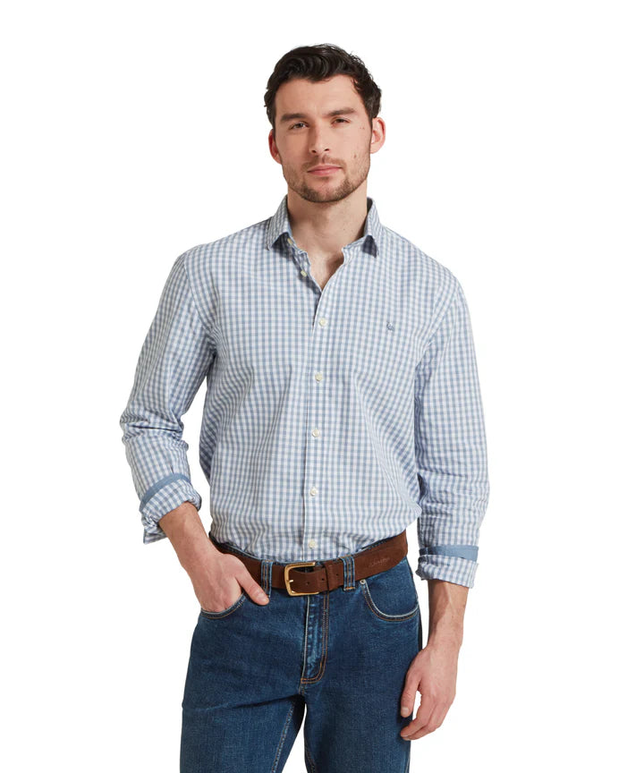 Schoffel Thorpeness Tailored Shirt - Pigeon Blue - Lucks of Louth