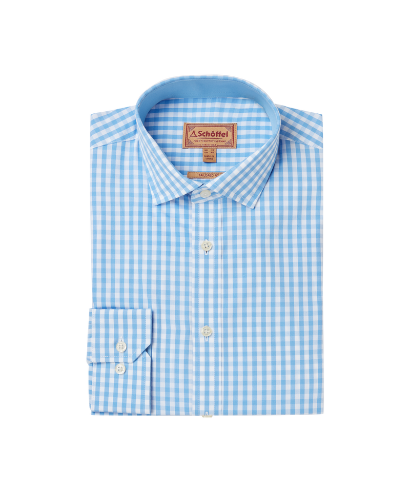 Schoffel Thorpeness Tailored Shirt - Blue Check - Lucks of Louth