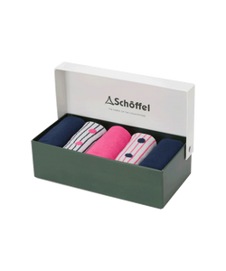 Schoffel Ladies Bamboo Sock (5 pack) - Navy/Pink Mix - Lucks of Louth