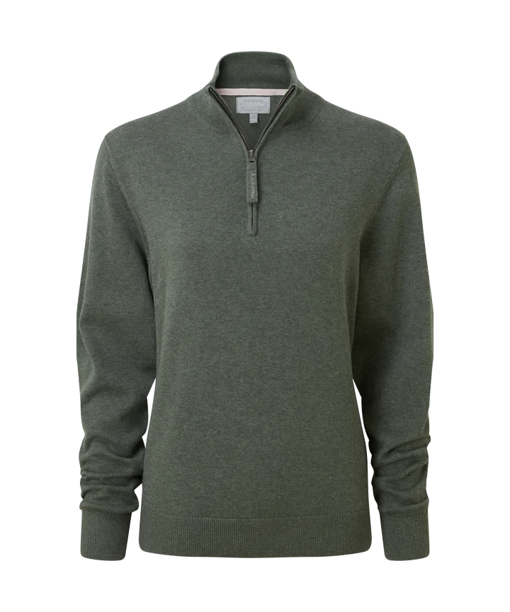 Schoffel Polperro Quarter Zip Jumper - Country Green - Lucks of Louth