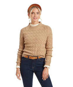 Schoffel Sandsend Cable Jumper - Warm Sand - Lucks of Louth