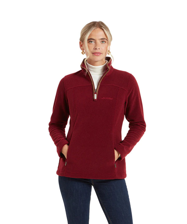 Schoffel Tilton II 1/4 Zip Fleece - Claret - Lucks of Louth