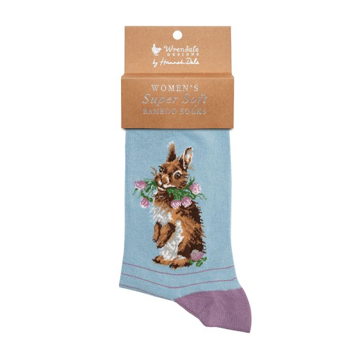 Wrendale Socks Rabbit Head Clover Heels - Lucks of Louth