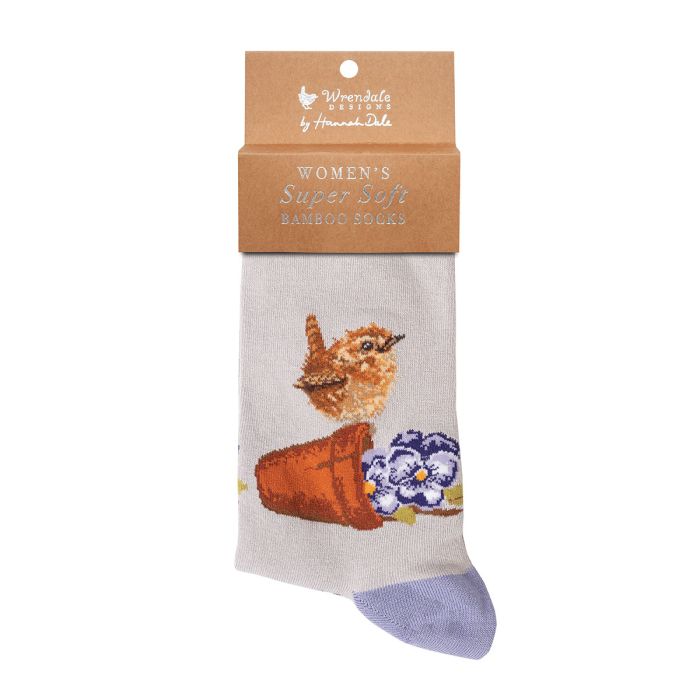 Wrendale Socks Wren Pottering About - Lucks of Louth