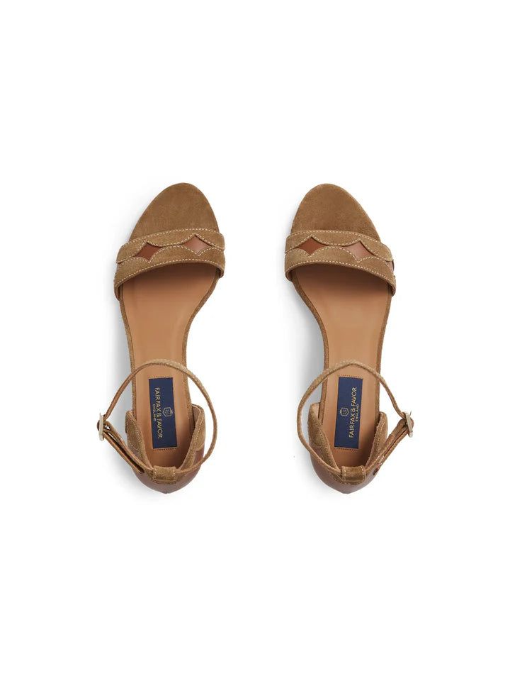 Fairfax & Favor Ohio Mid Heel Shoes - Tan Suede - Lucks of Louth