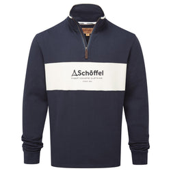 Schoffel Mens Trencrom Quarter Zip Sweatshirt - Navy/Stone - Lucks of Louth