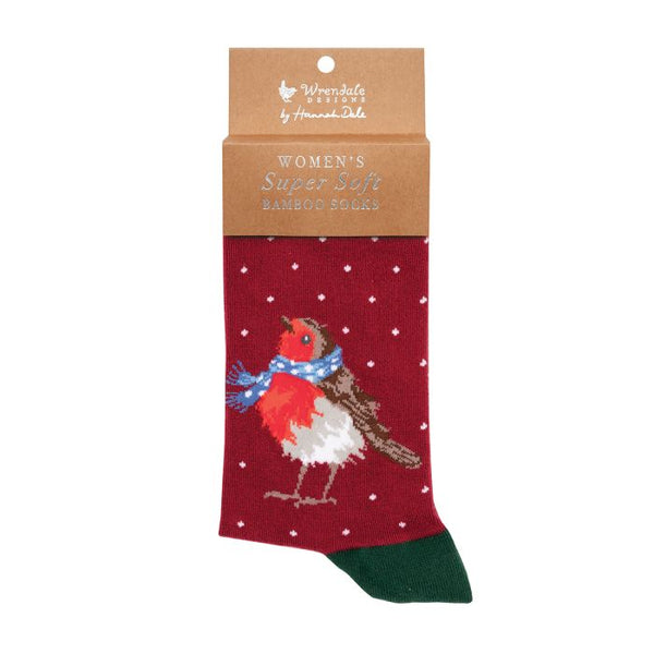 Wrendale Robin Xmas Socks - Tweetings Fair Isle. - Lucks of Louth