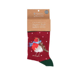 Wrendale Childrens Xmas Socks - Robin Seasons Tweetings - Lucks of Louth