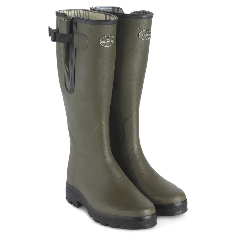 Le Chameau Mens Vierzon Jersey Lined Wellington Boots - Vert - Lucks of Louth