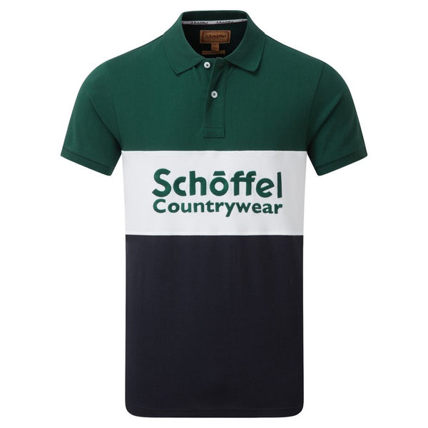 Schoffel Exeter Heritage Polo - Navy/Green - Lucks of Louth