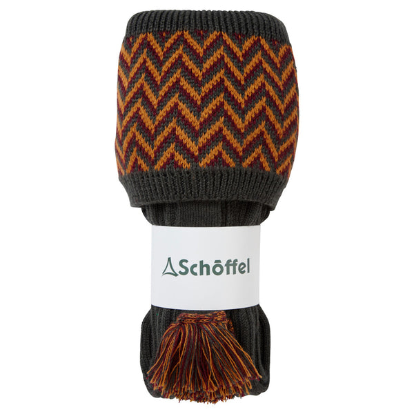 Schoffel Herringbone Shooting Sock - Forest/Ochre/Mulberry - Lucks of Louth