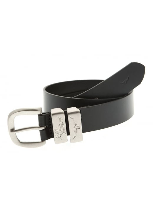 RM Williams Solid Hide Work Belt - Black (Antique Silver) - Plus Size - Lucks of Louth
