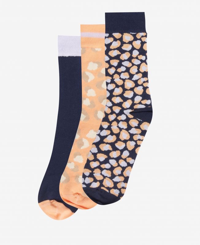 Barbour Animal Print Sock Gift Set - Papaya - Lucks of Louth