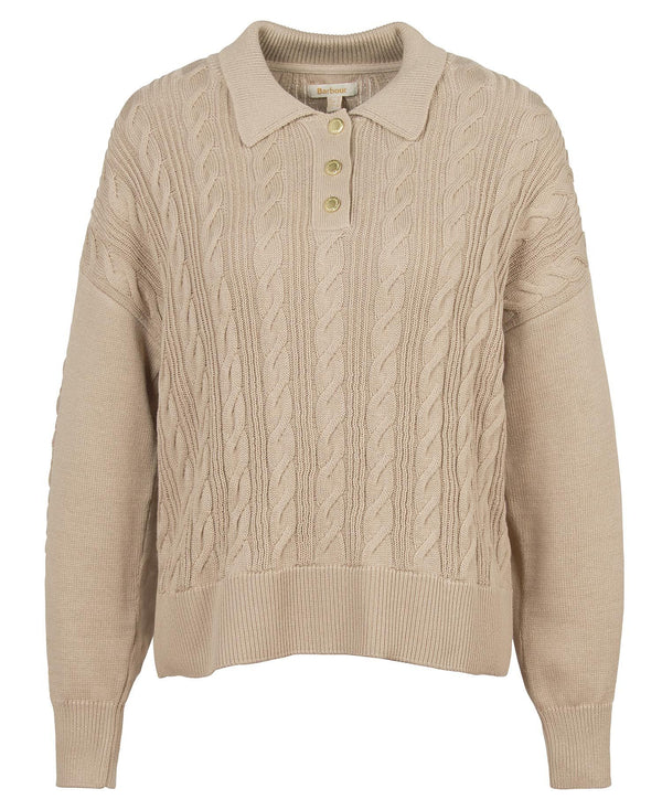 Barbour Juniper Knit Jumper - Light Sand - Lucks of Louth