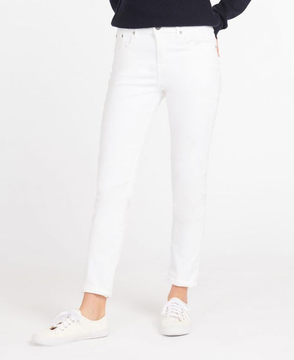 Barbour Essential Slim Trousers - White - Lucks of Louth