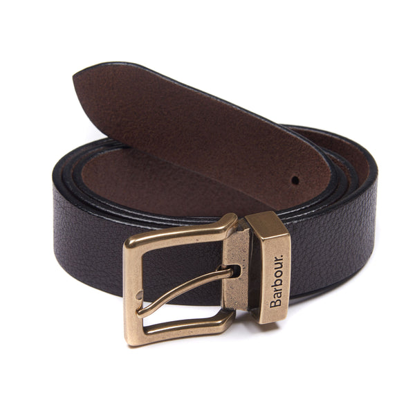 Barbour Blakely Leather Belt - Dark Brown - Lucks of Louth