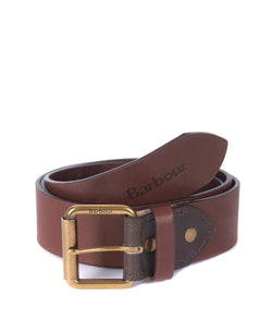 Barbour Contrast Leather Belt - Olive/Brown - Lucks of Louth