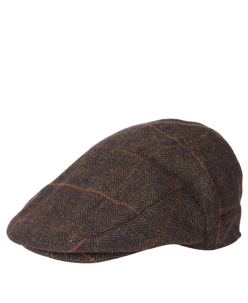 Barbour Wilkin Flat Cap - Olive Herringbone - Lucks of Louth