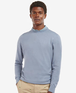 Barbour Cotton Crew Neck - Washed Blue - Lucks of Louth