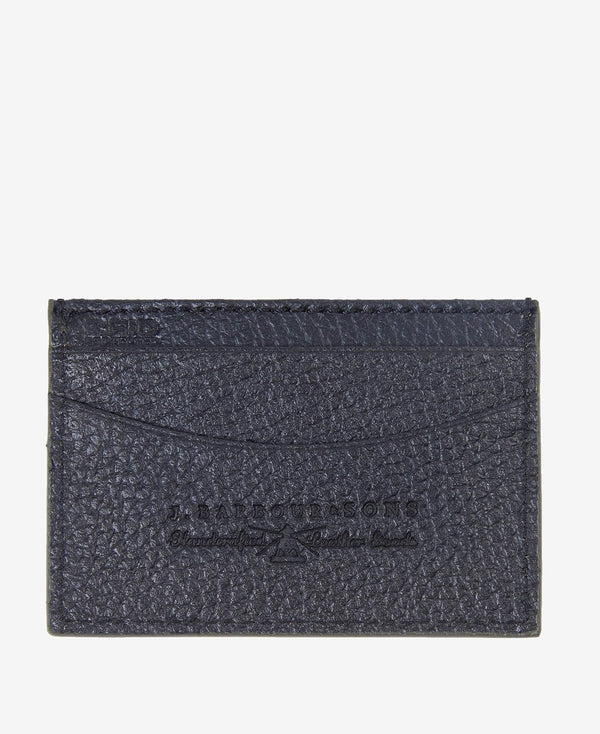 Barbour Grain Leather Card Holder - Black - Lucks of Louth