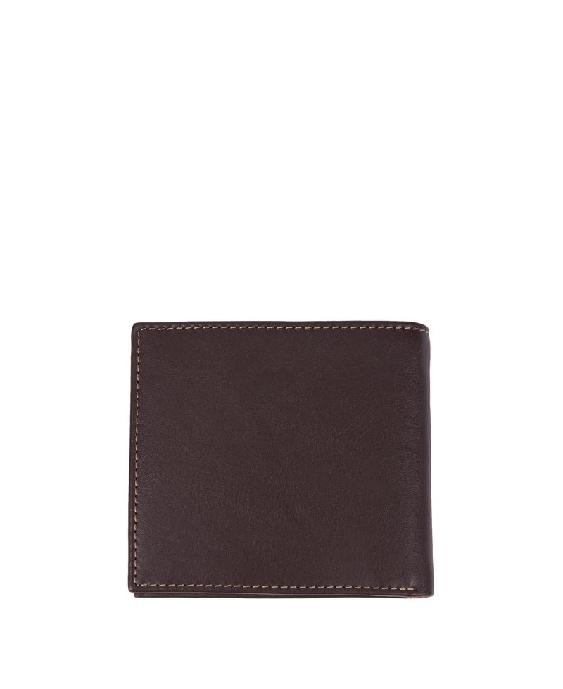 Barbour Elvington Leather Billfold Coin Wallet - Dark Brown/Tan - Lucks of Louth
