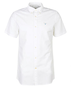 Barbour Oxford Short Sleeved Shirt - White - Lucks of Louth