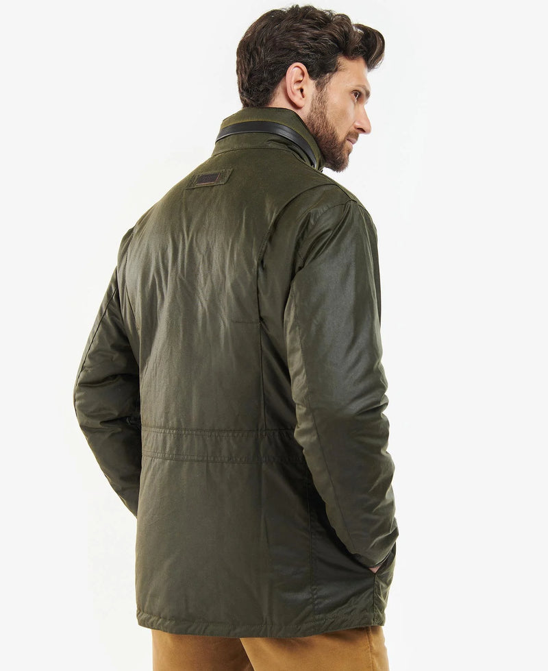 Barbour Malcolm Wax Jacket - Olive - Lucks of Louth